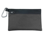 Garyline® Two-Tone Polyester Zip Pouch with Carabiner