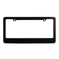 Automobile license plate frame has retaining clips to hold the plate... from...