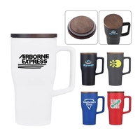 18 oz. Ceramic Mug With Wood Lid... from ASI 31517 Admart Products