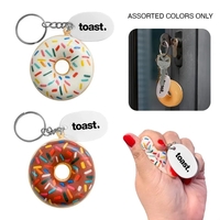 Scented donut keychain, made of squishy foam material, is great for... from...