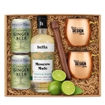 Moscow Mule Cocktail Gift Box with Copper Mugs