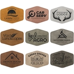 3.5"x2.5" Creekside Leatherette Hexagon Adhesive Patch