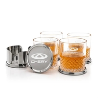 The Baldoni Coasters & On-the-Rocks Set combines modern elegance with...