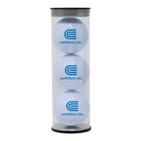 Three TaylorMade Distance Plus golf balls in a plastic tube.... from ASI...