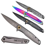 Contemporary Gold Ring Stainless Steel Pocket Knife