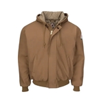 Bulwark Men's Tall Insulated Brown Duck Hooded Jacket wit...