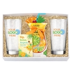 Tropical Cocktail Gift Box with Two Logo Glasses