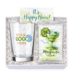 Happy Hour Margarita Gift Box with Custom Logo Glass