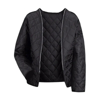 Zip-in/zip-out jacket liner made of quilted 100% nylon with an inside... from...
