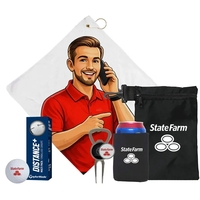 Golf kit Includes 16"x16" microfiber towel, collapsible can cooler, divot...