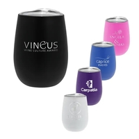 12 oz. Recycled Stainless Wine Glass with Lid, Laser, Premiu... from ASI...