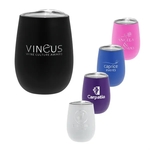 12 oz. Recycled Stainless Wine Glass with Lid, Laser, Premiu