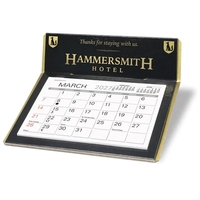 Desk Calendar foil-stamped with a 13 month medium memo date pad,... from ASI...