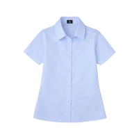 A+ Uniforms - Girls Pocketless Short Sleeve Pinpoint Oxfo...... from ASI...