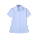 A+ Uniforms - Girls Pocketless Short Sleeve Pinpoint Oxfo...