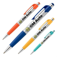 The Jasmine Recycled Plastic Pen features a sleek silver metallic barrel......