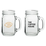 Handler 16 oz. Mason Jar with Handles with Clear Bottom