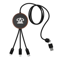 SCX Design™ 5-in-1 Bamboo 5W Wireless Charging Cable... from ASI 40480 Koozie...