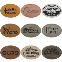 3" x 2" Creekside Oval PU leatherette garment patch.... from ASI 74601 Calico