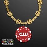 Gold Money Beads with Red Poker Chip Medallion (NO-Light)