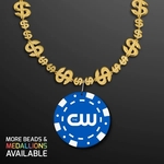 Gold Money Beads with Blue Poker Chip Medallion (NO-Light)