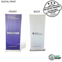 72Hr Fast Ship - Deluxe wide base retractable pull up banner... from ASI...