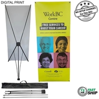 72Hr Fast Ship - Tripod Banner w/ Graphics 33.5 x 80 & Bag