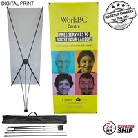 24Hr Express Ship - Tripod Banner w/ Graphics 33.5x80 & Bag