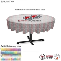 24Hr Express Ship - Sublimated round table cloth, 60" diameter, covers......