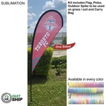 72Hr Fast Ship - 7.5' X-Small Tear Drop Flag Kit One Side