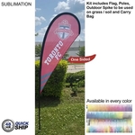 48Hr Quick Ship - 7.5' X-Small Tear Drop Flag Kit One Side