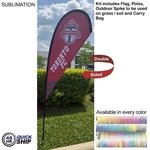 48Hr Quick Ship-7.5' X-Small Tear Drop Flag Kit Double Sided