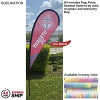 24Hr Express Ship - 7.5' X-Small Tear Drop Flag Kit One Side