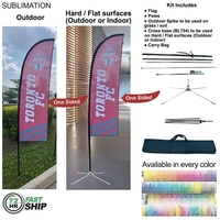 72Hr Fast Ship - 8.5' X-Small Feather Flag Kit One Side