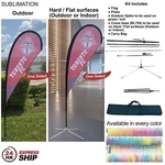 24H Express Ship- 7.5' Small Tear Drop Flag Kit One Side