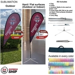 24Hr Express Ship - 7.5' Small Tear Drop Flag Kit Two Sided