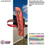 24Hr Express Ship - 10' Small Feather Flag Kit Double Sided