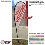 24H Express Ship- 9' Small Tear Drop Flag Kit One Side