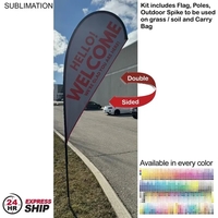 24Hr Express Ship - 9' Small Tear Drop Flag Kit Double Sided