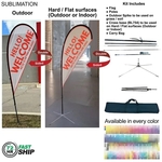 72Hr Fast Ship - 9' Small Tear Drop Flag Kit Double Sided