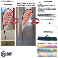 48Hr Quick Ship -9' Small Tear Drop Flag Kit Double Sided