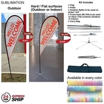 24H Express Ship- 9' Small Tear Drop Flag Kit Double Sided