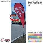 24Hr Express Ship-12' Medium Tear Drop Flag Kit Double Sided