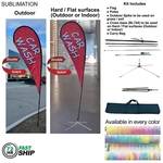 72Hr Fast Ship -12' Medium Tear Drop Flag Kit Double Sided