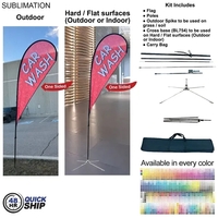 48Hr Quick Ship - 12' Medium Tear Drop Flag Kit One Side