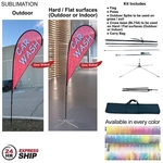 24H Express Ship- 12' Medium Tear Drop Flag Kit One Side