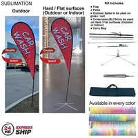 24H Express Ship-12' Medium Tear Drop Flag Kit Double Sided