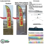 72Hr Fast Ship - 15' Large Feather Flag Kit One Side