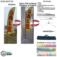 72Hr Fast Ship - 15' Large Feather Flag Kit Full Color Graph