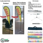 72Hr Fast Ship -13.5' Large Tear Drop Flag Kit One Side